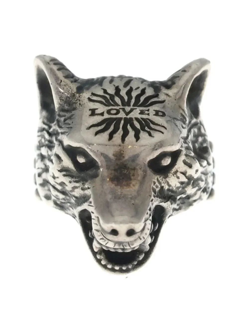 Gucci Anger Forest Wolf Ring Silver